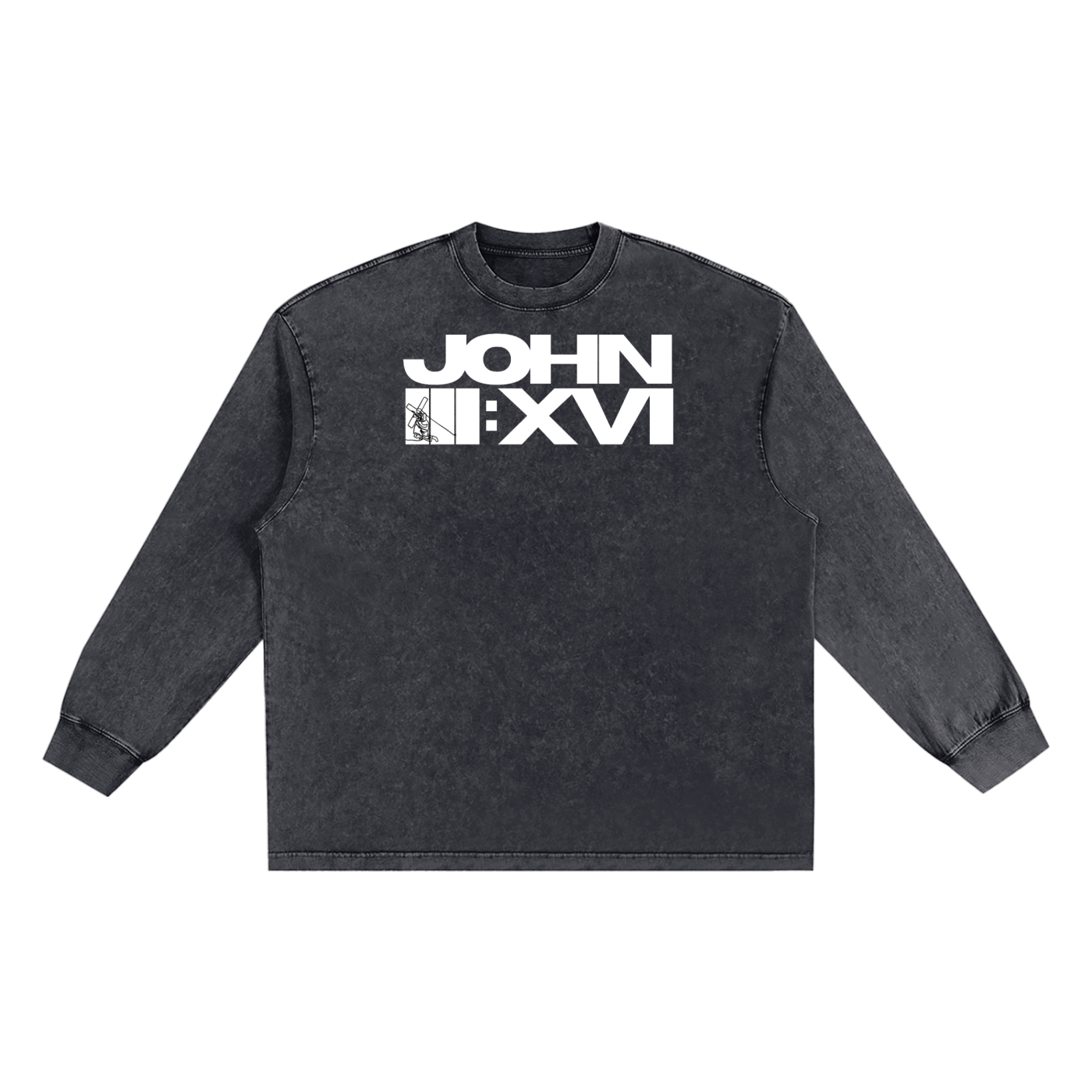 JOHN3:16 Snow Washed Oversize Long Sleeve T-Shirt